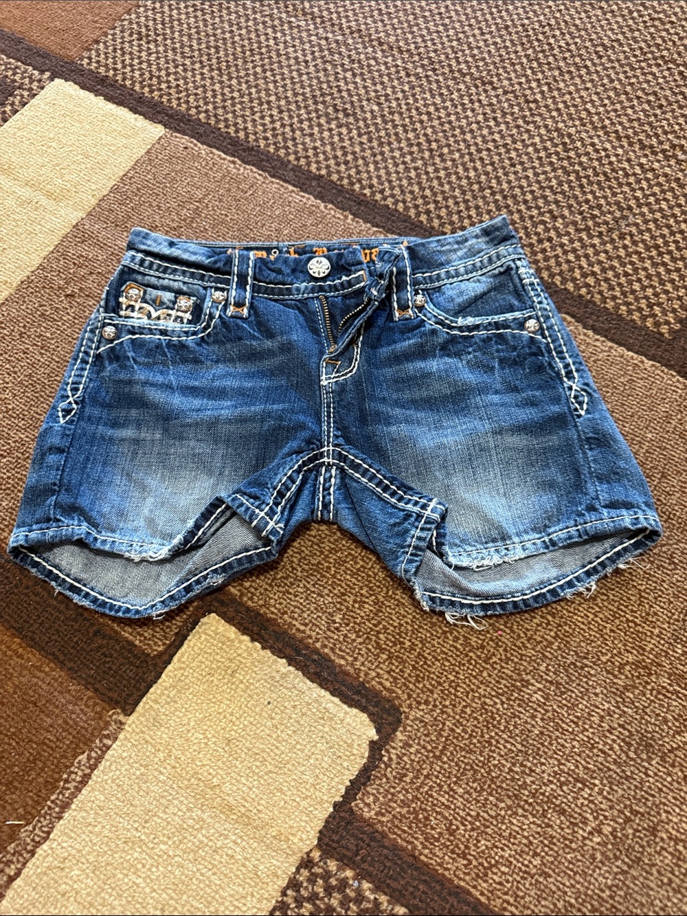 Rock Revival Distressed Blue Denim Shorts